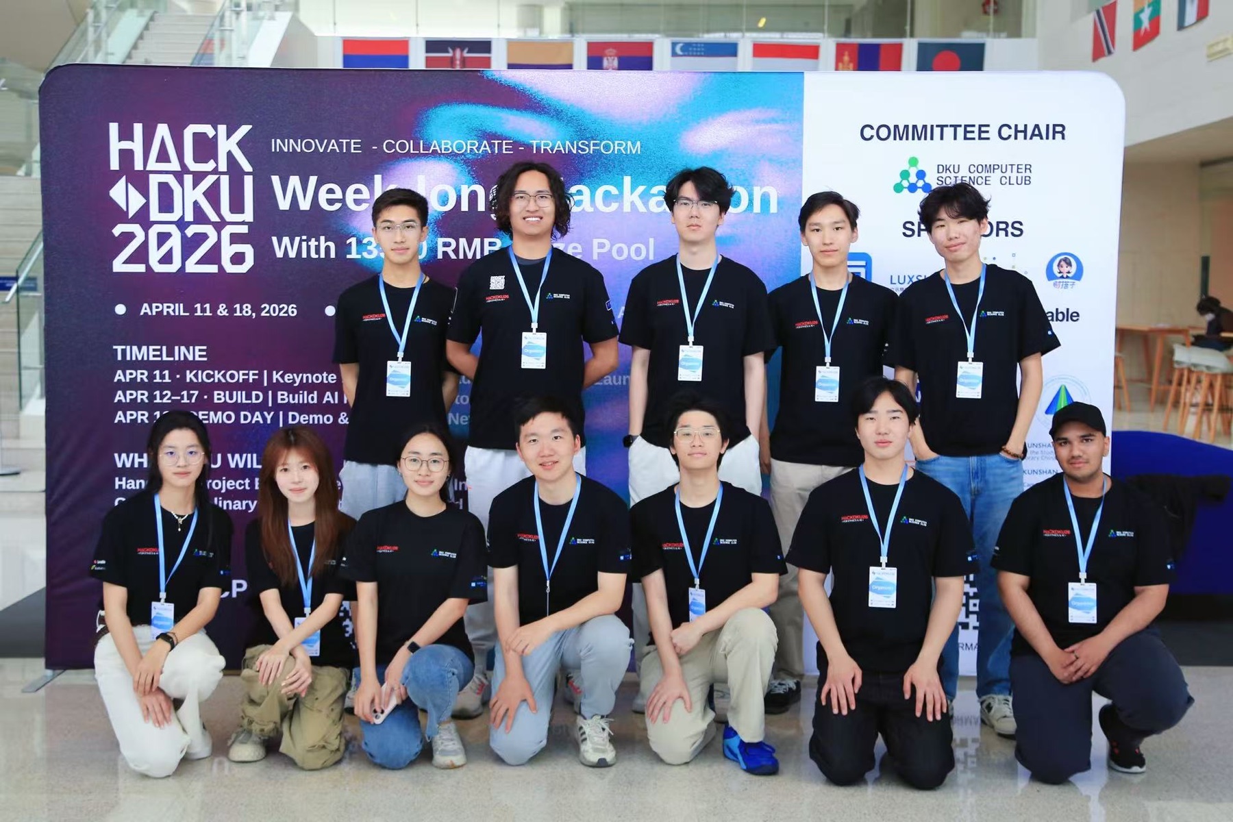 HackDKU organizers and participants together at the event